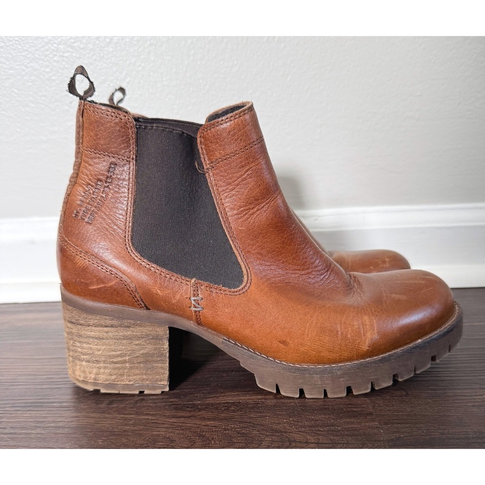 Bull Boxer‎ Women's Chelsea Leather Cory Ankle Block Boots Brown Size EUR 39 - Picture 2 of 7